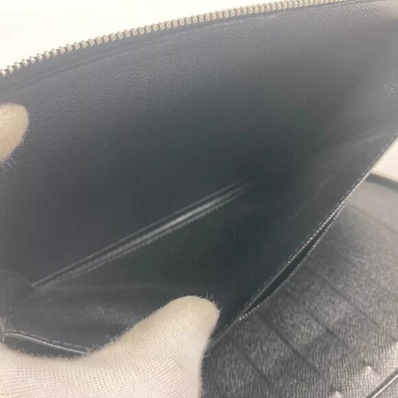 Auth LOUIS VUITTON M30652 Taiga Organizer Atoll Hand Bag Travel Case Long Wallet - Picture 7 of 14
